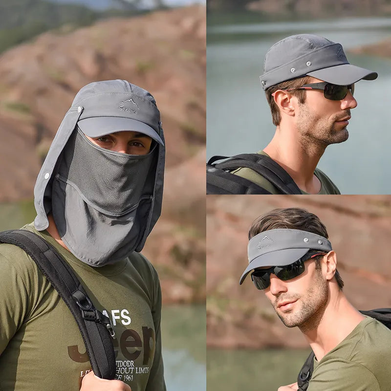 Men UV Protective Removable Part Hat