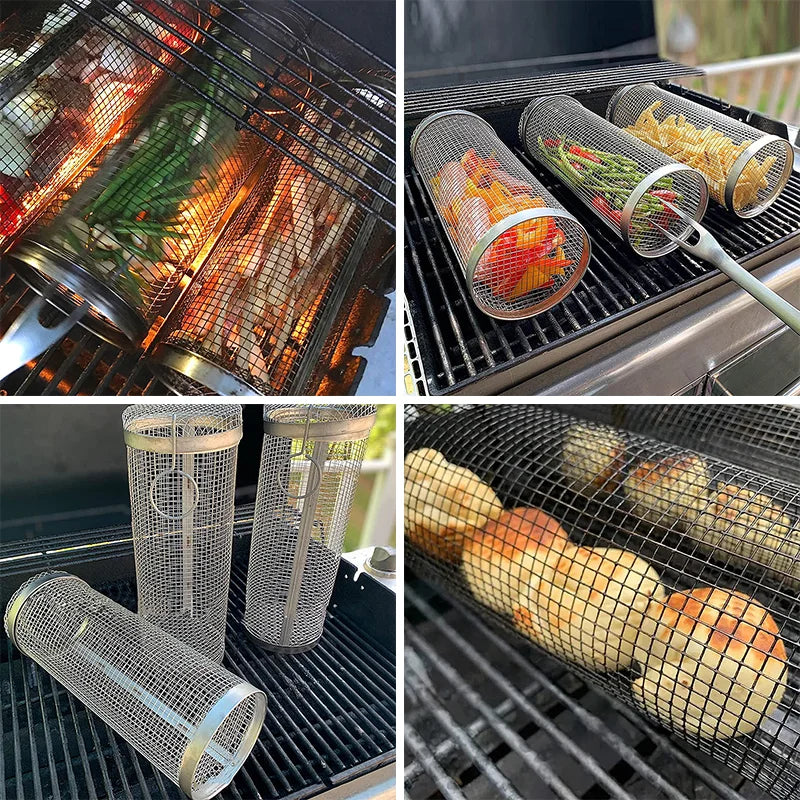 BBQ Basket Rolling Grill