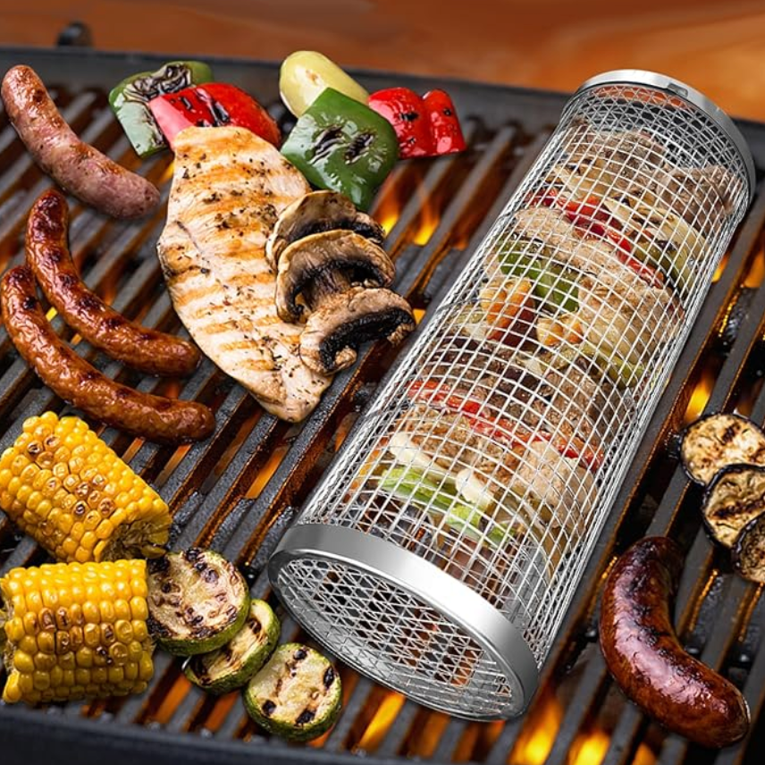 BBQ Basket Rolling Grill