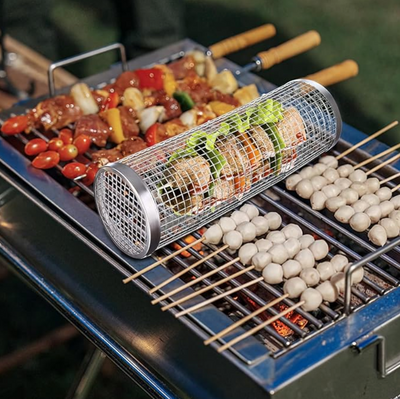 BBQ Basket Rolling Grill